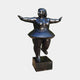 Life-Size Contemporary Rotund Dancer Bronze Sculpture by Giant Sculptures, full-figured ballerina in tutu balancing on one heel with arms outstretched, on a square plinth.