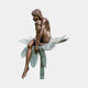 Giant Sculptures Life-Size Contemporary Seated Female Figure Bronze Sculpture 250cm, nude in warm brown patina seated on a verdigris lotus flower stem.