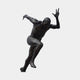 Giant Sculptures Life-Size Contemporary Sprinting Male Figure Bronze Sculpture 250cm, dark patina athlete mid-stride with arms flung wide, on plain background.