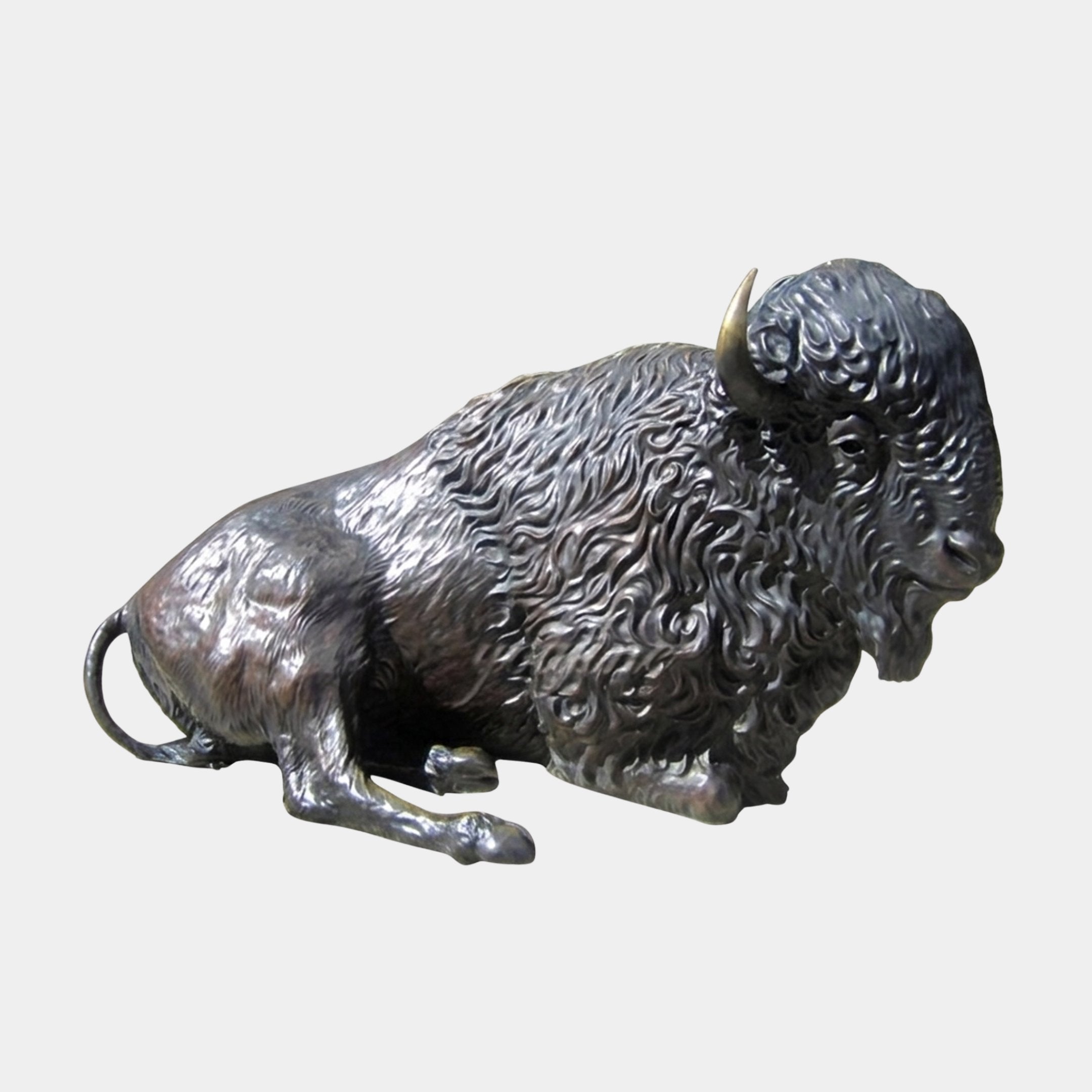 Life-Size Recumbent Bison Bronze Sculpture - 200cm