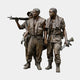 Giant Sculptures Life-Size Three Military Soldiers Bronze Sculpture 250cm, three combat-ready figures with rifles and flak jackets, warm brown patina.