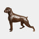 Life-Size Traditional Boxer Dog Bronze Sculpture by Giant Sculptures, 80cm, shown in side profile with dark brown patina against a plain light background.