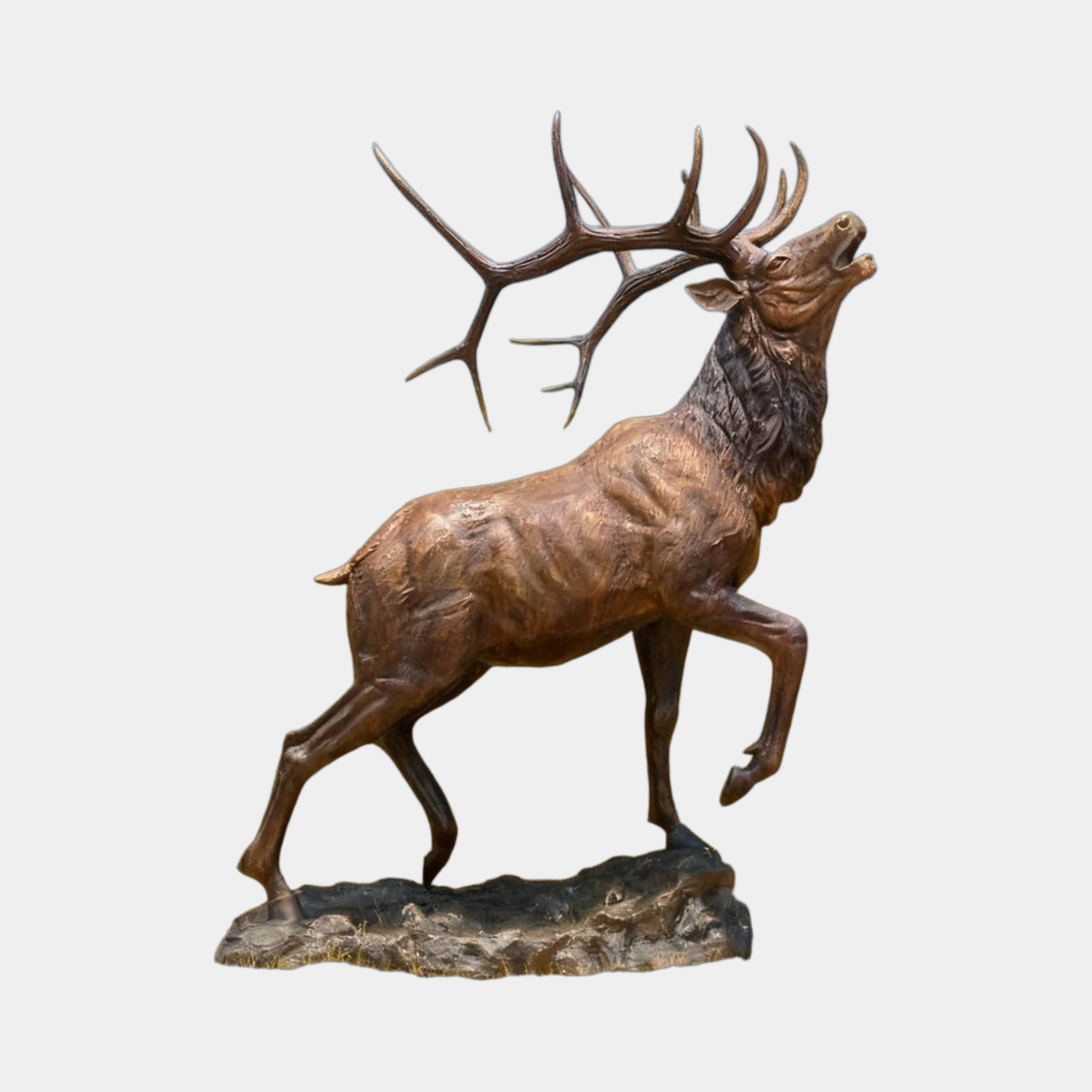 Life-Size Traditional Bugling Bull Elk Bronze Sculpture - 290cm