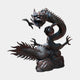 Life-Size Traditional Chinese Dragon Bronze Sculpture by Giant Sculptures, coiling upward from a cloud base, clutching a sphere, with a two-tone patina.