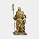 Life-Size Traditional Guan Yu Warrior Bronze Statue from Giant Sculptures, gold-finished figure in dragon-motif armour holding the Green Dragon Crescent Blade.