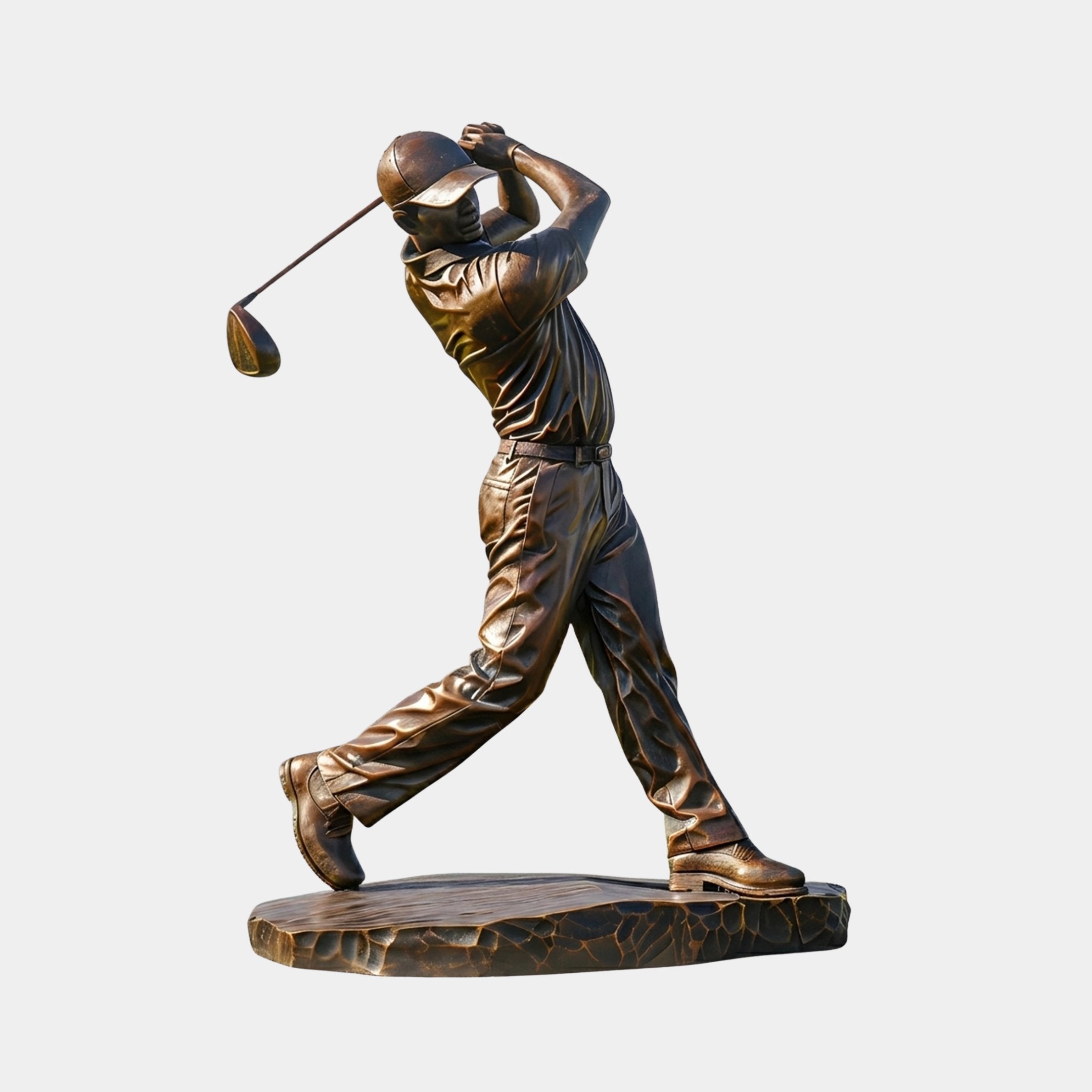 Life-Size Traditional Male Golfer Bronze Sculpture - 220cm
