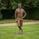 Life-Size Traditional Male Golfer Bronze Sculpture by Giant Sculptures, shown on grass with a club in hand, wearing a flat cap, waistcoat and knickerbockers.