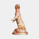 Life-Size Traditional Rearing Otter Bronze Sculpture by Giant Sculptures, shown in side profile with reddish-brown patina on an oval base against a plain background.