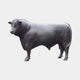 Life-Size Traditional Standing Bull Bronze Sculpture by Giant Sculptures, 170cm, shown side-on with dark near-black patina and head lowered toward viewer.