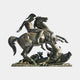 Giant Sculptures Monumental Classical Armoured Warrior and Dragon Bronze Sculpture 280cm, helmeted rider on rearing horse spearing a winged dragon below.