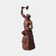 Monumental Classical Blacksmith Bronze Sculpture by Giant Sculptures, 240cm, bare-chested male figure raising a mallet overhead on a rocky base, warm reddish-brown patina.