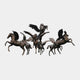 Monumental Classical Eight Pegasus Bronze Fountain, 320cm, cast bronze winged horses with dark patina in a rearing group, shown on a plain white background.