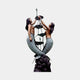 Giant Sculptures Monumental Classical Intertwined Mermaids Bronze Fountain at 350cm, two figures with green-grey scaled tails curling on an ornate dark pedestal.