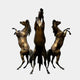 Monumental Classical Rearing Horses Bronze Fountain, 320cm, by Giant Sculptures, showing three bronze horses rearing symmetrically around a central spout, dark patina finish, on a plain light background.