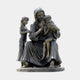 Giant Sculptures Monumental Classical Seated Robed Figure with Children Bronze Sculpture 300cm, dark patina, bearded man cradling a child with girl beside him.