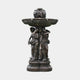 Giant Sculptures Monumental Classical Three Figures Bronze Fountain 280cm with draped female figures supporting a two-tier basin topped by lion-head spouts.