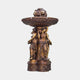 Monumental Classical Three Figures Fountain in bronze by Giant Sculptures, with draped caryatids supporting a fluted basin topped by lion-head spouts.