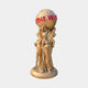 Monumental Classical Three Goddesses and Globe Bronze Sculpture by Giant Sculptures, 200cm gold-finished figures lifting a cracked globe reading THE WORLD IS YOURS.
