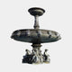 Giant Sculptures Monumental Classical Tiered Figurative Bronze Fountain, 450cm, with lion-head spouts, cherub base figures, and verdigris patina on a plain background.