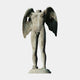 Monumental Contemporary Headless Winged Figure Bronze Sculpture by Giant Sculptures, 300cm, verdigris patina, wings spread, shown front-on against white.