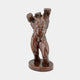 Monumental Contemporary Male Torso Bronze Sculpture by Giant Sculptures, headless and limbless muscular figure with warm brown patina on a round base.