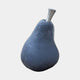 Monumental Contemporary Pear Fruit Bronze Sculpture by Giant Sculptures, 220cm, with dark charcoal-grey body and lighter metallic stem on a plain background.