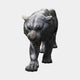Giant Sculptures Monumental Contemporary Prowling Tiger Bronze Sculpture 220cm, front view of the snarling tiger mid-stalk with dark grey-black patina.
