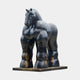 Monumental Contemporary Rotund Horse Bronze Sculpture by Giant Sculptures, 300cm, dark patinated bronze with rounded volumetric form on a rectangular base.