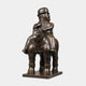 Giant Sculptures Monumental Contemporary Rotund Rider and Horse Bronze Sculpture, 350cm, showing a bowler-hatted man on a rounded horse, dark brown patina.