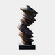 Monumental Contemporary Twisting Tornado Bronze Sculpture by Giant Sculptures, 260cm spiraling lobed form with warm dark patina on a granite plinth.