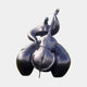 Monumental Modern Abstract Cellist Bronze Sculpture by Giant Sculptures, 320cm black patina figure with swelling rounded forms playing a double bass.