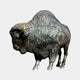 Monumental Standing Bison Bronze Sculpture, 250cm, with textured fur and antique patina finish, shown against a plain white background.