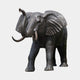 Giant Sculptures Monumental Traditional African Elephant Bronze Sculpture, 330cm, with raised trunk, fanned ears, and lighter-patina tusks on a plain background.