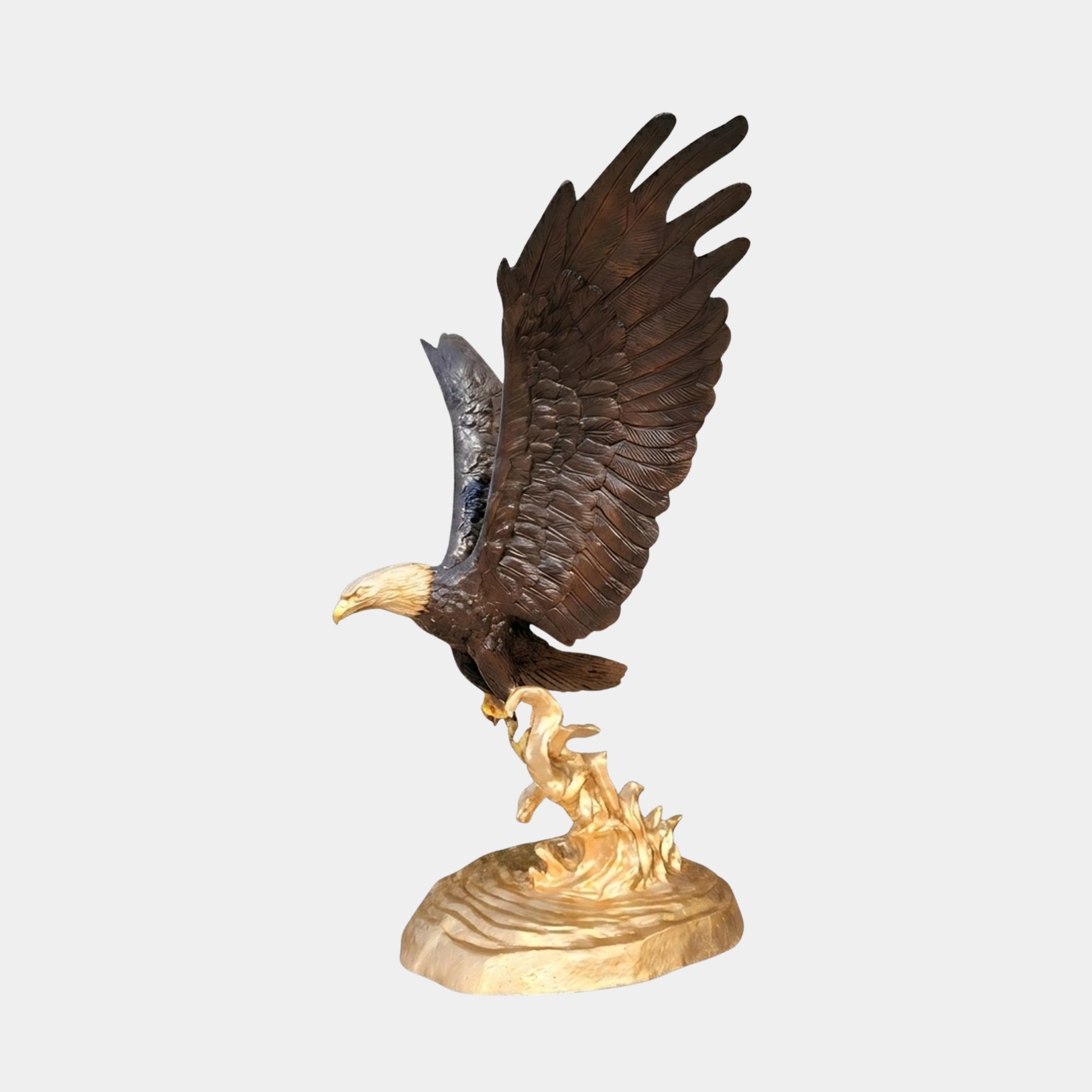 Monumental Traditional Flying Bald Eagle Bronze Sculpture - 200cm
