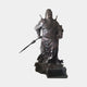 Monumental Traditional Guan Gong Warrior Bronze Statue by Giant Sculptures, 220cm, shown frontally in dragon-relief armour holding a guandao polearm on a rocky base.
