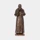 Monumental Traditional Robed Friar Bronze Statue by Giant Sculptures, 300cm, right hand raised in blessing, left holding a rosary, on octagonal plinth.