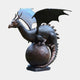 Giant Sculptures Monumental Traditional Winged Dragon on Orb Bronze Sculpture 180cm, wings spread and clawed feet gripping a sphere, on a plain background.