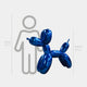 Ocean Blue Balloon Dog Sculpture - 100cm