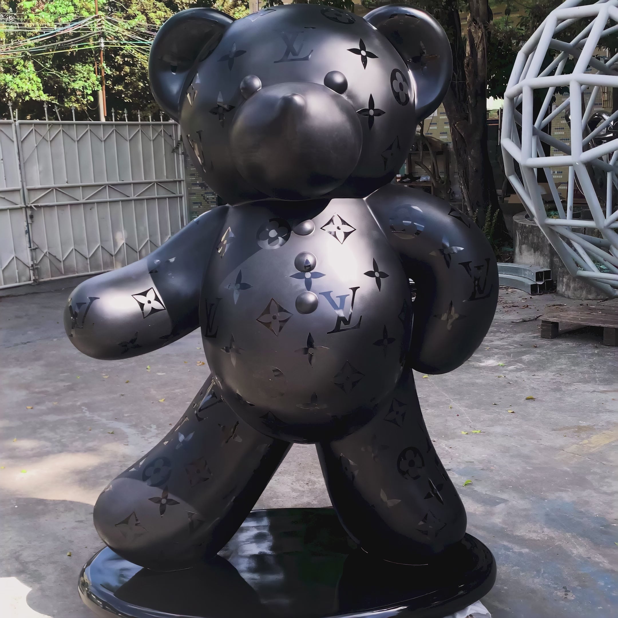 Gacko Black LV Bear Sculpture | 165cm Limited Edition