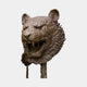 Traditional Roaring Tiger Head Bronze Bust by Giant Sculptures, 45cm, front view showing fangs, layered mane, and reddish-brown patina on a plain background.